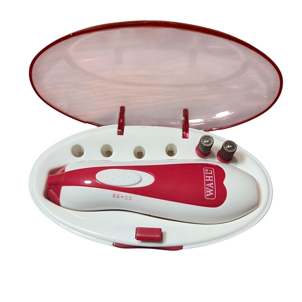 Wahl Pink Portable Dog Cat Pet Nail File Drill Kit Case Bits Variable Speed